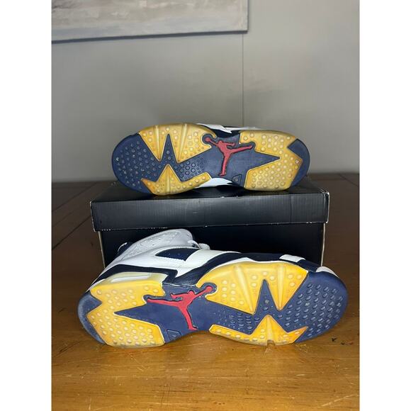 Air Jordan 6 Retro Olympic White/Midnight -Navy Varsity RedSize 6.5 With OG BOX - Picture 4 of 5